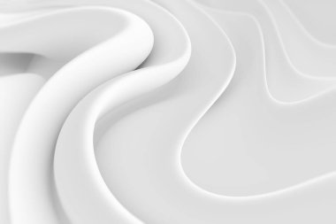 Modern Geometrik Duvar Kağıdı. Beyaz dalga dokusu. Beyaz 3d Görüntü