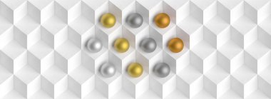 Yaratıcı Panoramik Arkaplan. Beyaz Geometrik Duvar Kağıdı. Asgari Grafik Tasarımı. 3d Görüntü