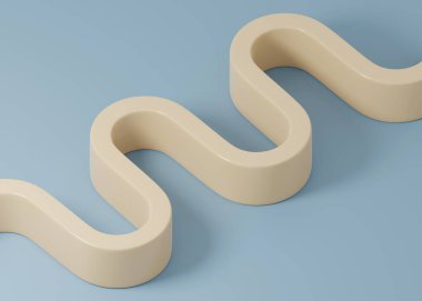 Modern Eğri Duvar Kağıdı. Beyaz Geometrik Arkaplan. Dijital 3d İllüstrasyon