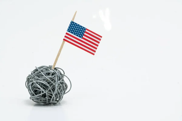 Vlajka Spojených Národů Drátěné Koule — Stock fotografie
