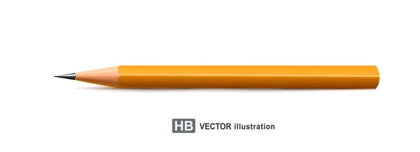 Lápis Realista Isolado Fundo Branco —  Vetores de Stock