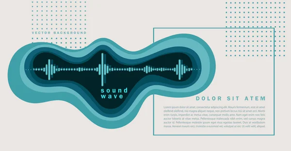 Plantilla Vectorial Diseño Para Diseño Etiquetas Música Con Onda Sonido — Archivo Imágenes Vectoriales