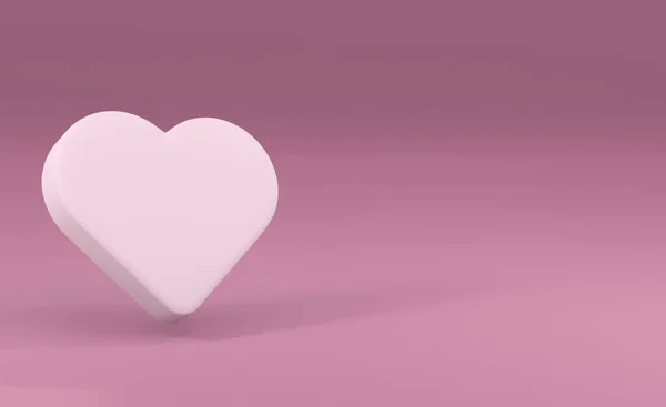 Iillustration White Volumetric Heart Pink Background Render Element Design Greeting — Stock Photo, Image