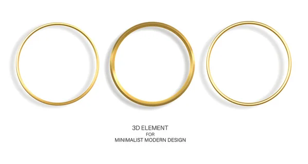 Zlaté Prsteny Izolované Bílém Pozadí Prvky Pro Design Dekoraci Sada — Stock fotografie