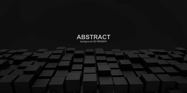 Abstracte Illustratie Zwarte Blokken Een Zwarte Achtergrond — Stockfoto