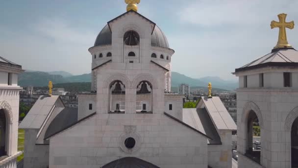Nın Dirilişi Katedrali Podgorica Karadağ — Stok video