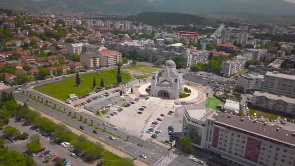 Kathedraal Van Opstanding Van Christus Podgorica Montenegro — Stockvideo