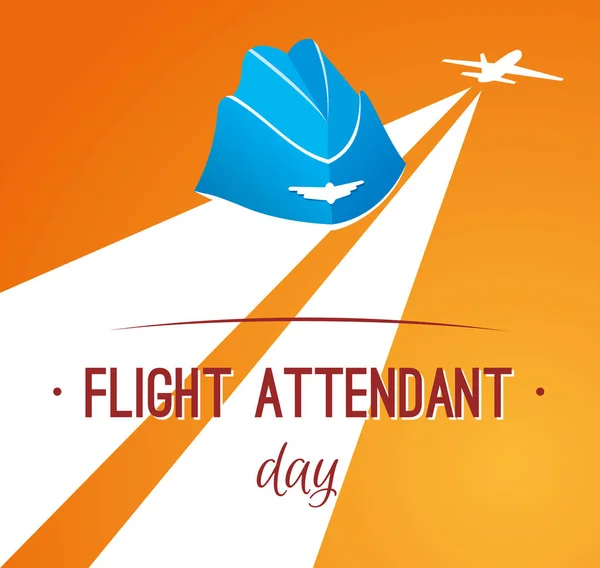 Card day flight attendant — Stock Vector