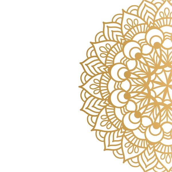 Beyaz arka plan üzerinde izole altın vektör mandala. Bir sembolü 