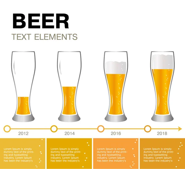 Pivo infografiku. Časový přehled úspěchů. — Stockový vektor