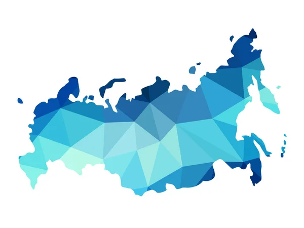 Abstracte Rusland kaart bestaat uit veelhoek van verschillende tinten van b — Stockvector