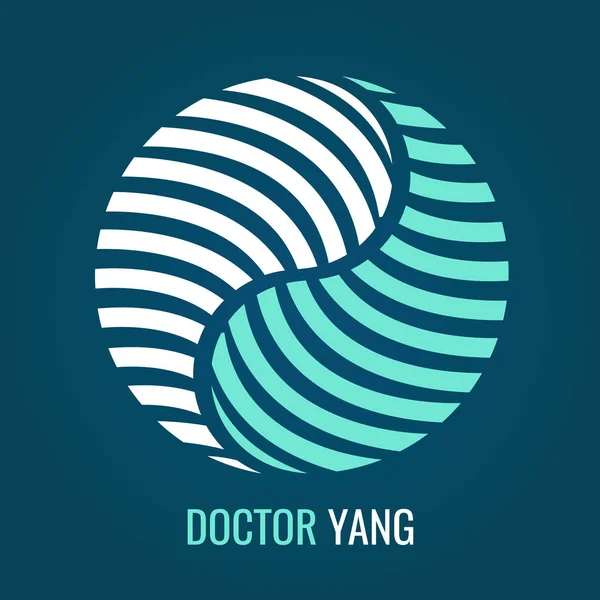 Soyut logo Yin Yang, sembol uyum ve denge — Stok Vektör