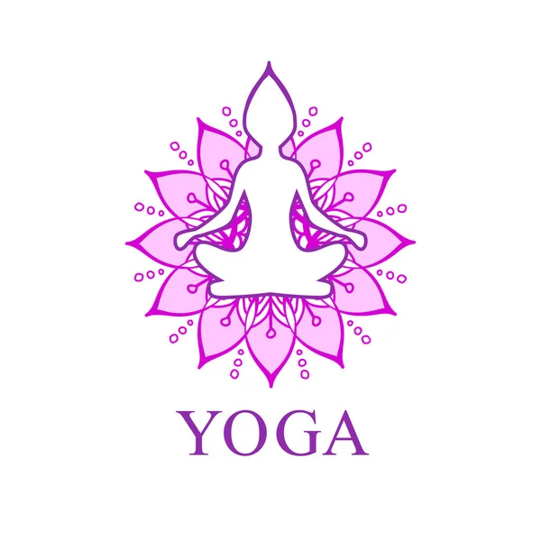 Yoga veya Sağlık Merkezi için vektör Logo. — Stok Vektör