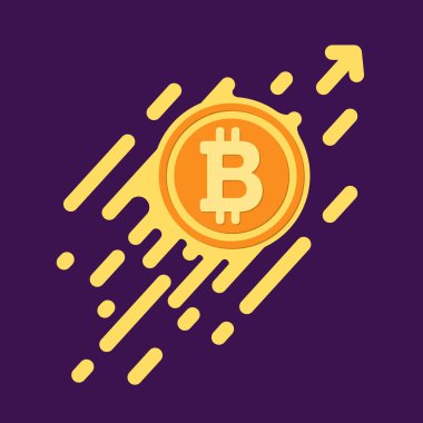 Internet para için düz tasarım Bitcoin sembolü. Cr sembolü