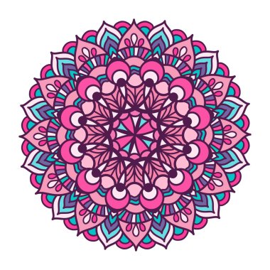 Vektör illüstrasyon renk süsleme mandala.