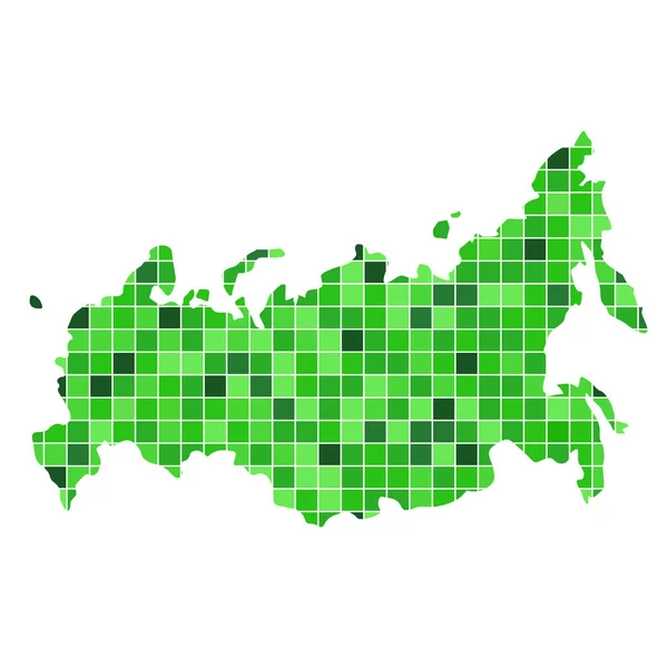 抽象のロシア地図は g のさまざまな色合いの正方形で構成されています — ストックベクタ