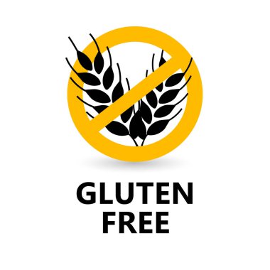 Gluten ücretsiz etiket vektör. W izole hoşgörüsüzlük daire rozeti