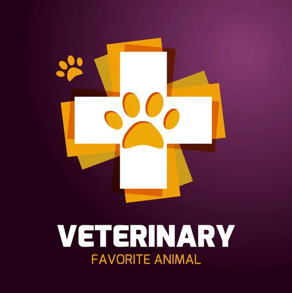 Логотип аптеки для животных, крест Оранжевый цвет — стоковый вектор