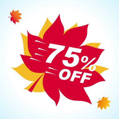 Parlak afiş sonbahar Satılık. İndirim teklif etmek fiyat etiketi.