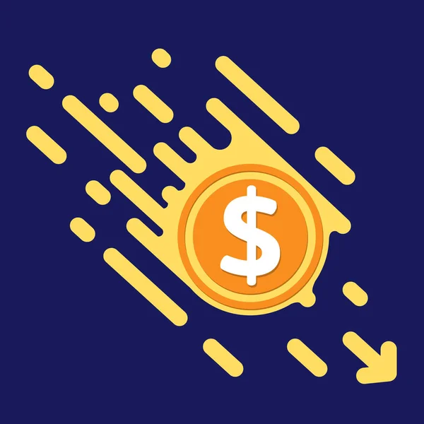 Símbolo de dólar em design plano para dinheiro da internet. Moeda de símbolo cur — Vetor de Stock