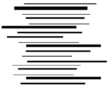 Siyah çizgiler ince ve kalın hareketi oluşturma. Yatay l