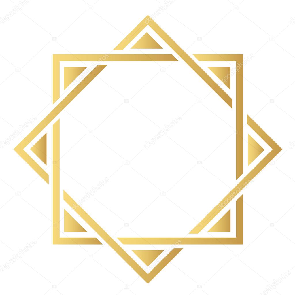 the element of Oriental ornament. Gold modern border. 