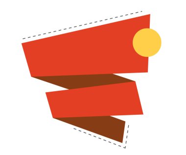 Boş ana başlık, kağıt parlak şerit ile. Vektör çizim satırı