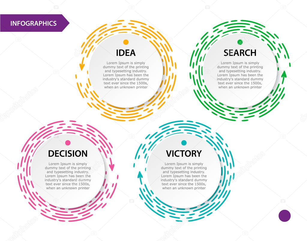 Collection Circle infographic for the presentation. Bright pink,