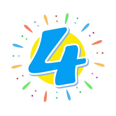 Havai fişek ortasında mavi 4. Bizi dört yıl. Ya da doğum gününü kutlamak için.