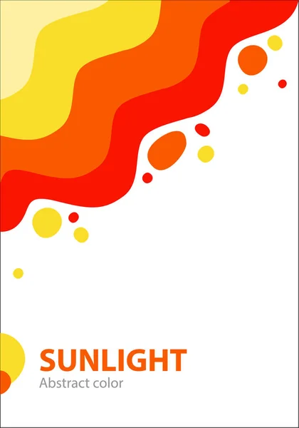 Zomer abstracte cover met felgekleurde zon en spetters van licht. — Stockvector