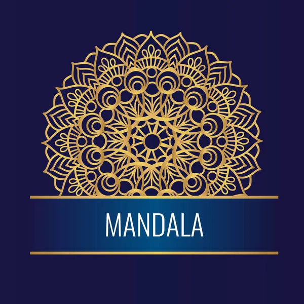 Mandala rond doré sur fond blanc foncé. Mandala vectoriel boho avec motifs floraux . — Image vectorielle