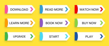 Vektör modern moda düğmelerini ayarlayın. Düz stil.