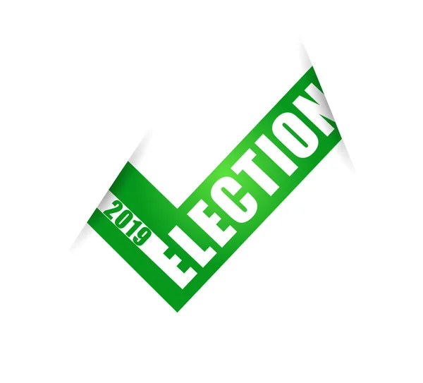 Votación Símbolos diseño de vectores. Marcas de verificación electoral 2019 — Vector de stock
