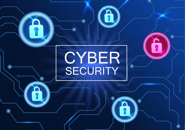 Плакат концепции кибербезопасности. Антивирусная сеть
,