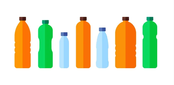 Nastavit barevné láhve vody. Ikona vektorové ikony. — Stockový vektor