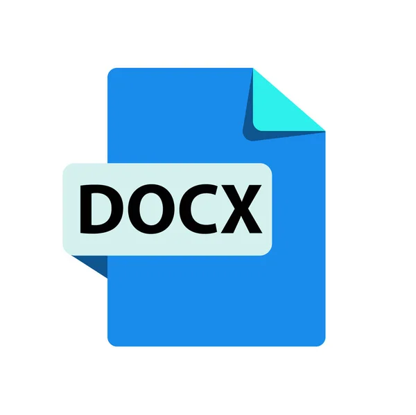 ベクトルブルーのアイコンDocx。ファイル形式の拡張子 — ストックベクタ