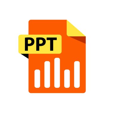 Vektör turuncu simge PPT. Dosya biçimi uzantı simgesi. 