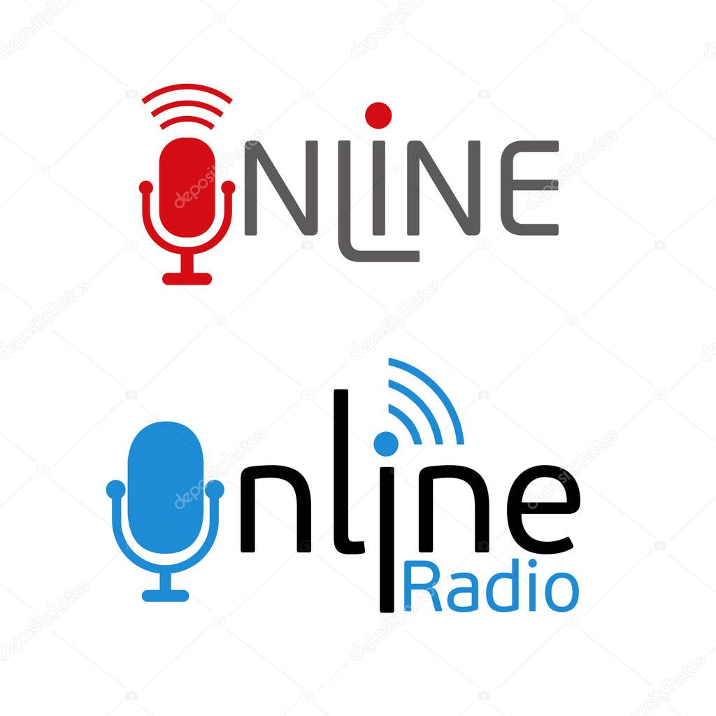Design logo Online radio or color icon.