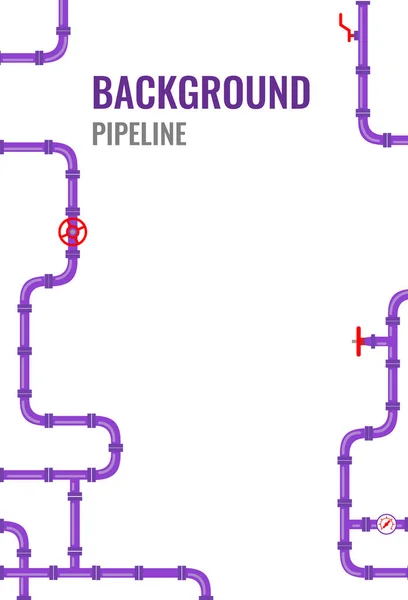 Вертикальний промисловий фон з фіолетовими трубами для води, газу, нафти , — стоковий вектор