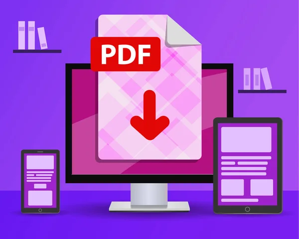 Tasarım afiş - Pdf dosyası indir. odada masaüstü bilgisayar masada duruyor 