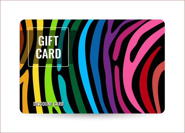 Helle Karte mit Regenbogenlinie. kreative Geschenkkarte auf schwarzem Hintergrund. universelle Dark-Flyer-Vorlage — Stockvektor