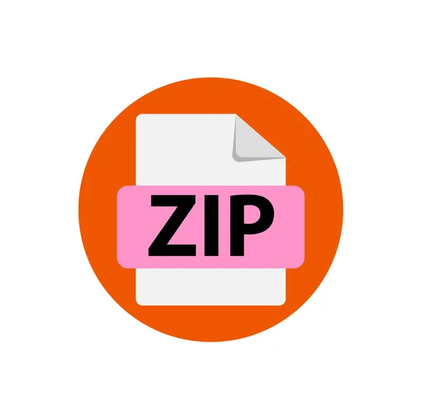 Vektor orangefarbenes Symbol ZIP. Symbol für Dateiformaterweiterungen. — Stockvektor