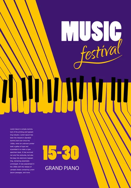 Poster Müzik Festivali, vektör konsepti. şablon broşürü