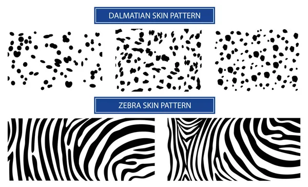 Шаблон кожи для текстильного дизайна. Установить далматинские пятна на коже и запечь — стоковый вектор