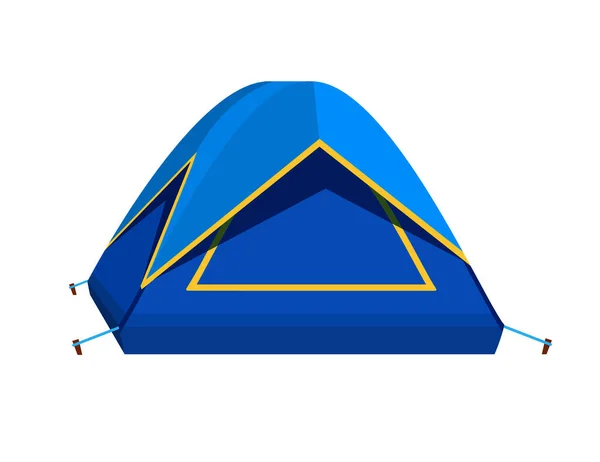 明るい青の観光テントのアイコン。白地に隔離された. — ストックベクタ