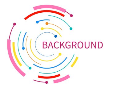 Beyaz üzerine renk çemberi çizgisi olan soyut arkaplan