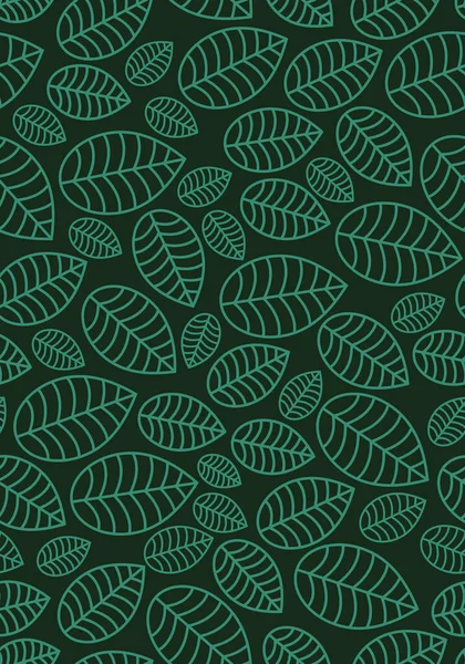 Бесшовный Линейный Узор Листьев Вертикальный Зеленый Листовой Орнамент Этикеток Упаковки — стоковый вектор