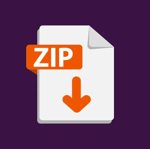 Vector naranja icono ZIP. Icono de extensiones de formato de archivo. — Vector de stock