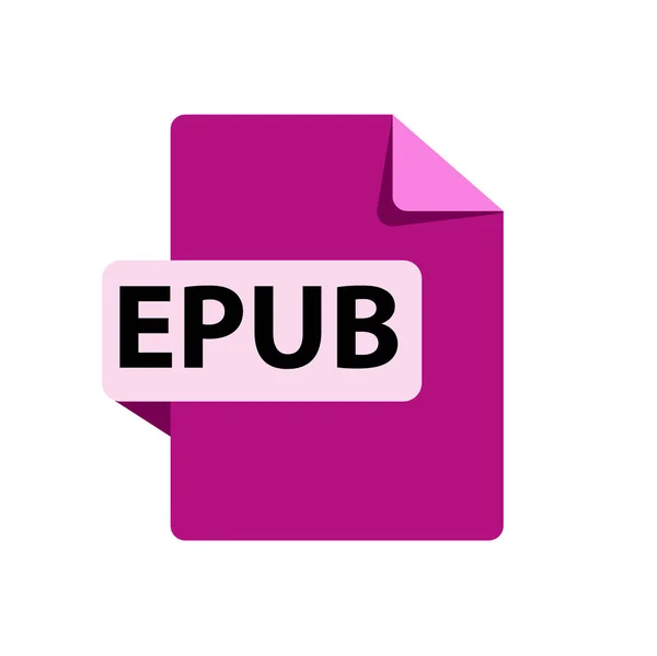 Διάνυσμα μωβ εικόνα EPUB. Εικονίδιο επέκτασης μορφής αρχείου. — Διανυσματικό Αρχείο