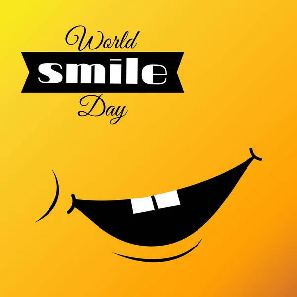 Día Mundial de la Sonrisa. tarjeta de felicitación vector brillante — Archivo Imágenes Vectoriales